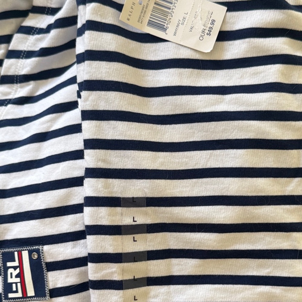 Ralph Lauren Navy and White Striped Women Shorts